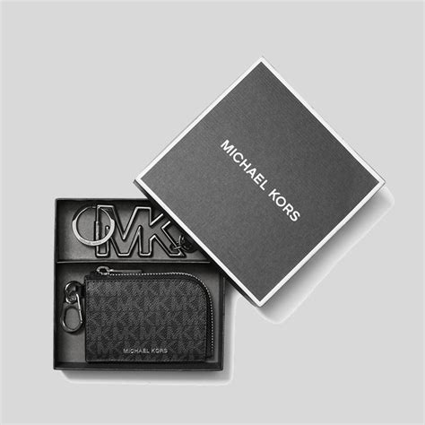 Logo Wallet and Keychain Gift Set 